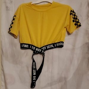 Yellow checkered crop top